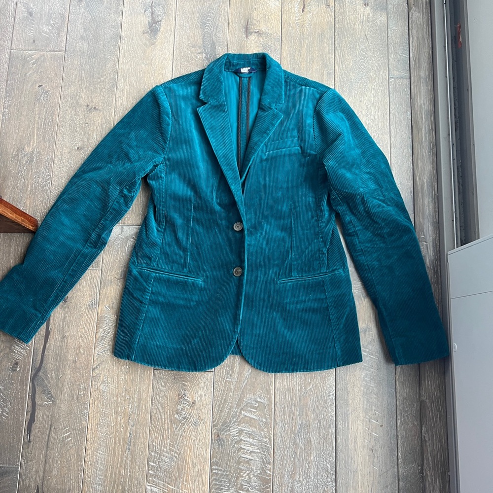Landsend Sz S Teal Corduroy Women's Blazer